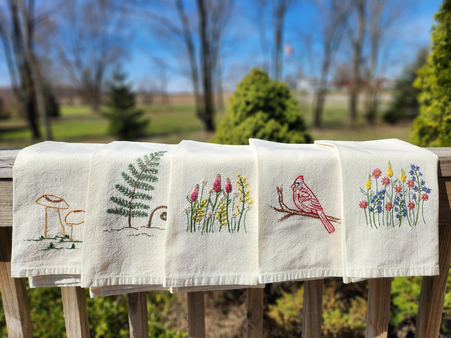 Hand Embroidered Tea Towels