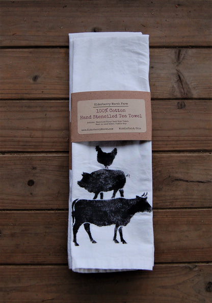 Hand Stenciled Tea Towels