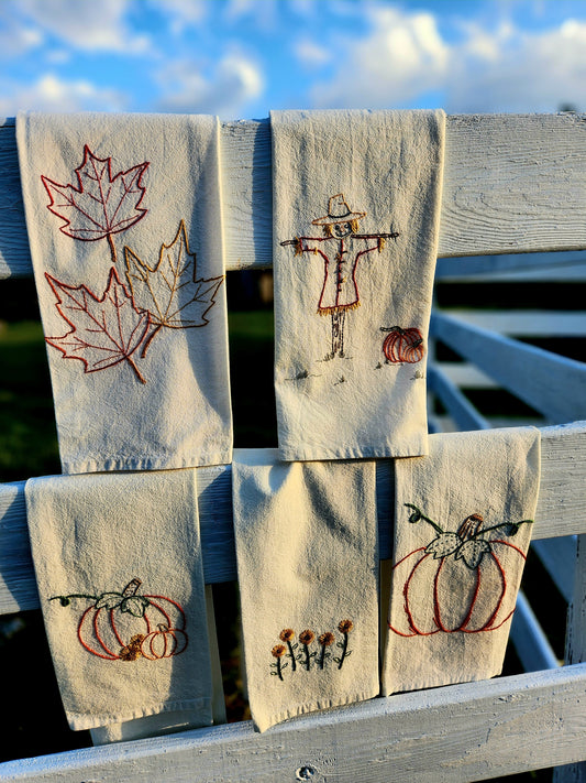 Hand Embroidered Tea Towels