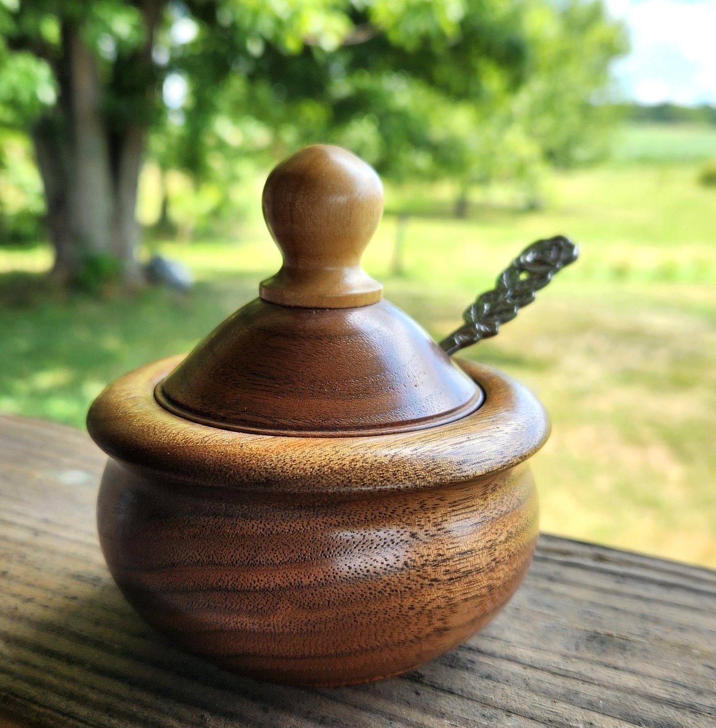 Hand Turned Walnut Sugar Bowl