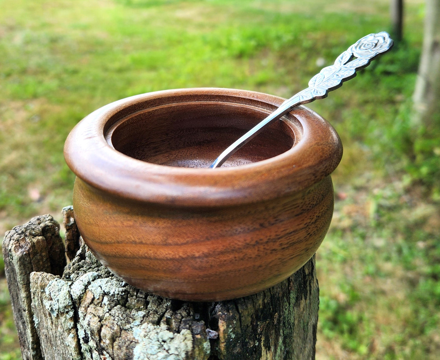 Hand Turned Walnut Sugar Bowl